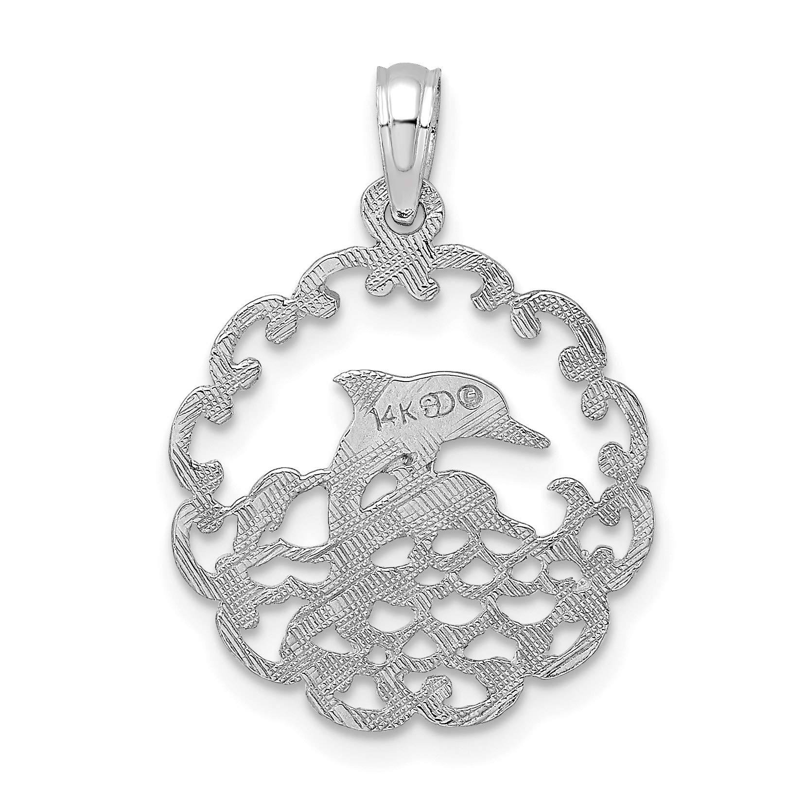 14K Solid White Gold Dolphin Pendant Necklace - Elegant Ocean-Themed Jewelry for Women, Perfect for Beach Vacations, Summer Outfits & Nautical Gifts