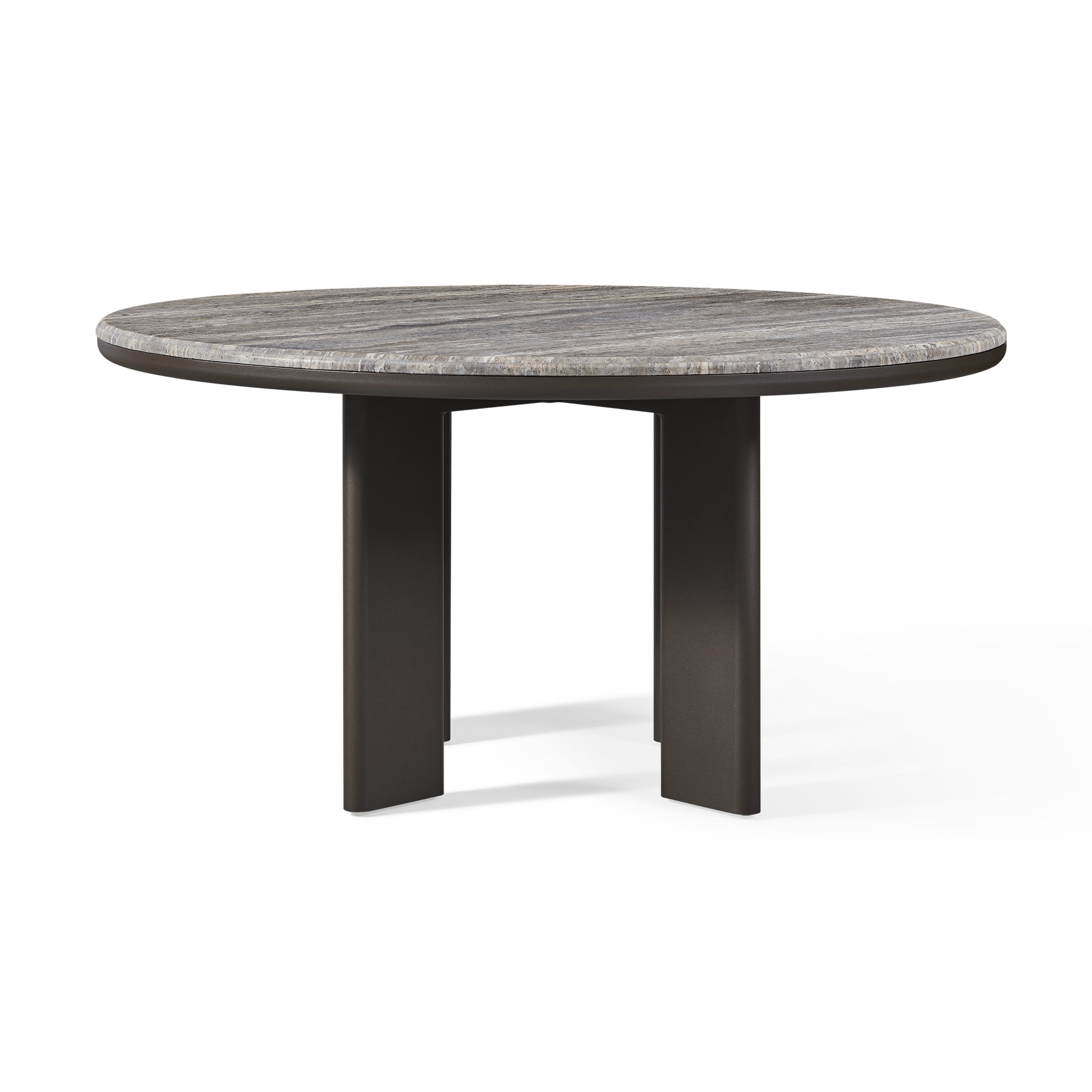 Palm Beach Aluminum Round Dining Table 60 Inch - Outdoor Patio, Garden, Poolside Dining Set for Backyard & Restaurant Use