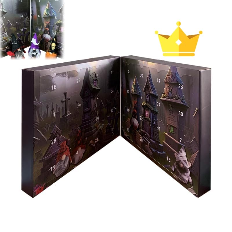 2024 Halloween Gnome Advent Calendar - Spooky Countdown with 1 Gnome & 30 Mini Surprises | Christmas-Themed Horror Decor for Holiday Home & Party Countdown