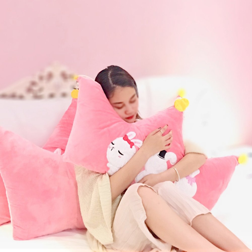 Princess Bed Pillow for Kids - Soft Pink Cloud-Shaped Backrest Cushion with Crown Design, 1.2m Headboard Support for Bedroom Decor | Perfect for Reading, Relaxing & Princess-Themed Bedrooms