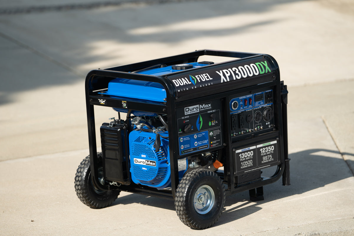13,000W Dual Fuel Portable Generator with CO Alert - Reliable Backup Power for Home, Camping & Emergency Use