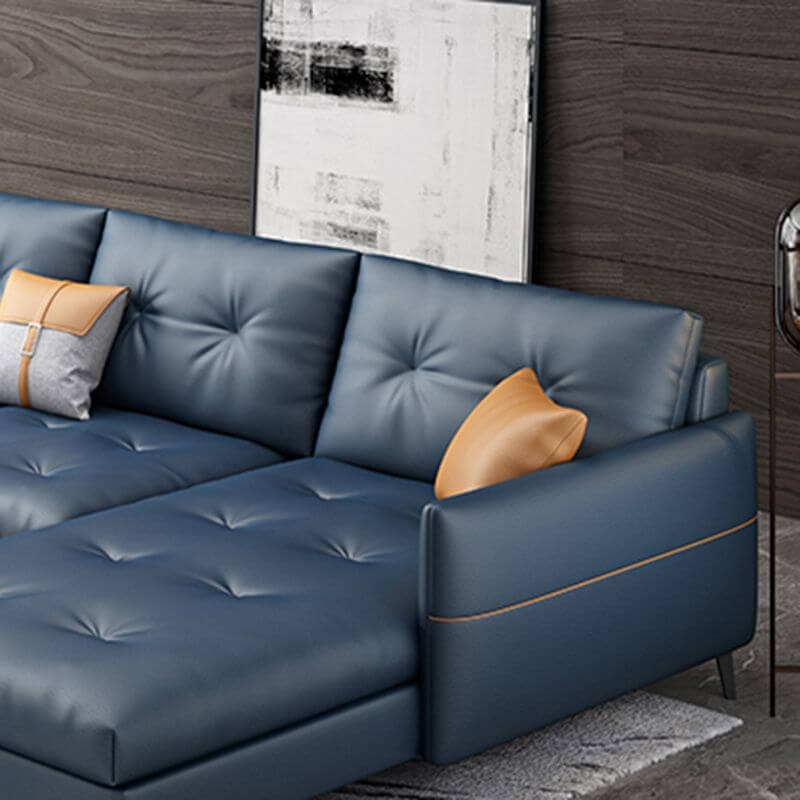 Premium Stain-Resistant Sectional Sofa with Tufted Split Back - Perfect for Living Room, Lounge & Family Gatherings