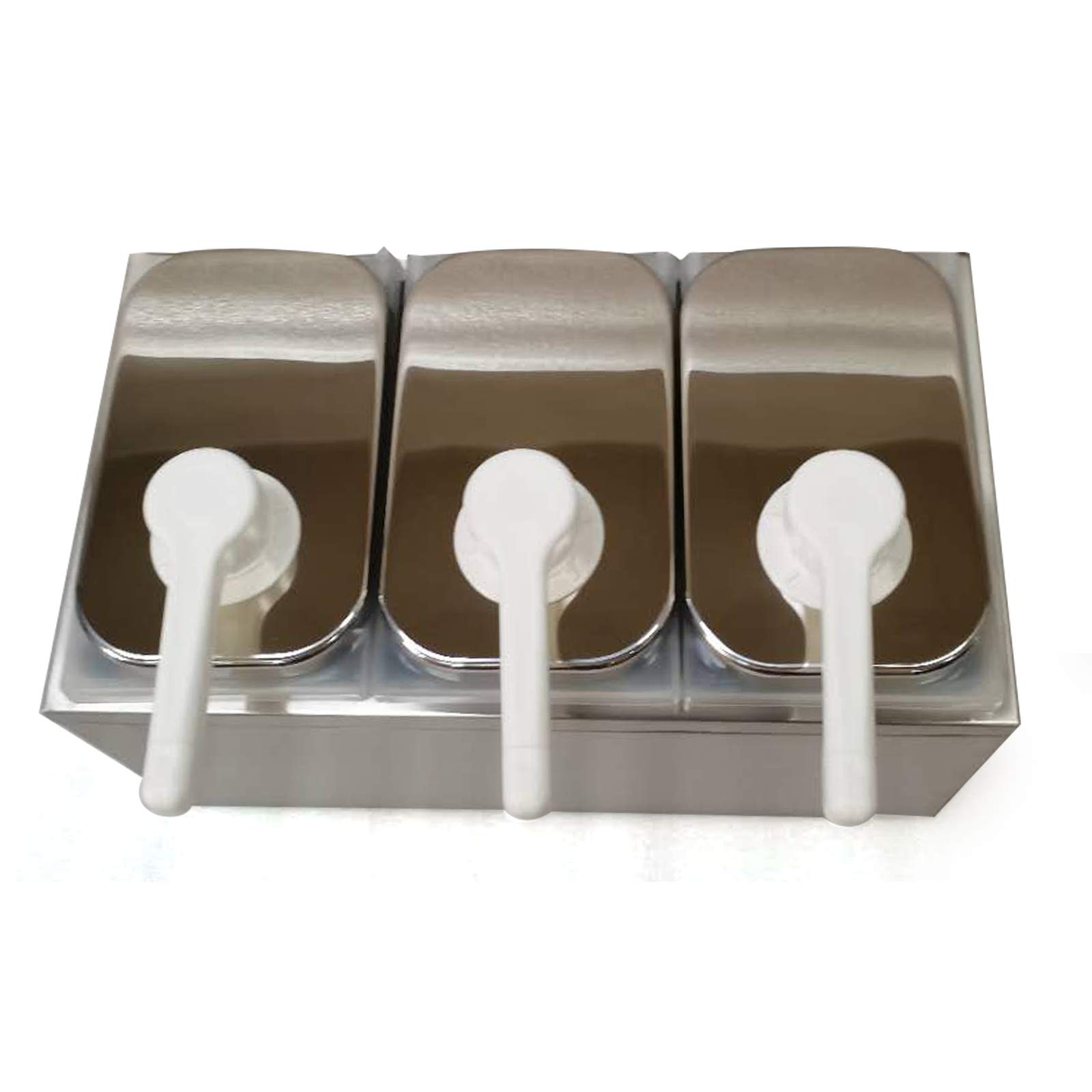 Stainless Steel 3-Head Sauce Pump Dispenser - Condiment Squeeze Bottle for Buffet, Restaurant & Catering Equipment - Perfect for Ketchup, Mustard & Mayo