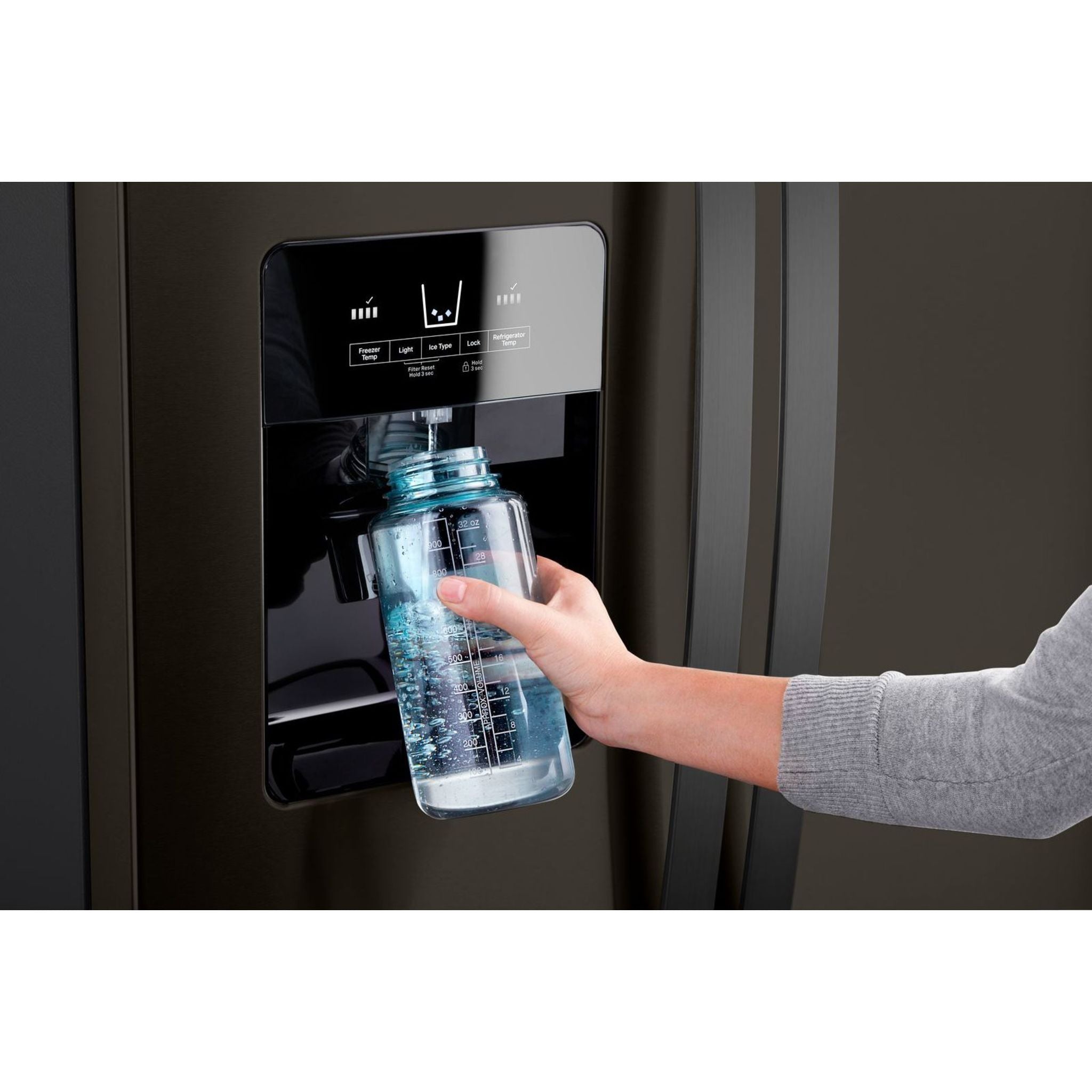 Whirlpool WRS325SDHV 24.5 Cu. Ft. Side by Side Refrigerator - Black Stainless Steel, Energy Star Certified, Spacious Interior for Family Use | Perfect for Kitchens, Offices, and Entertaining Spaces