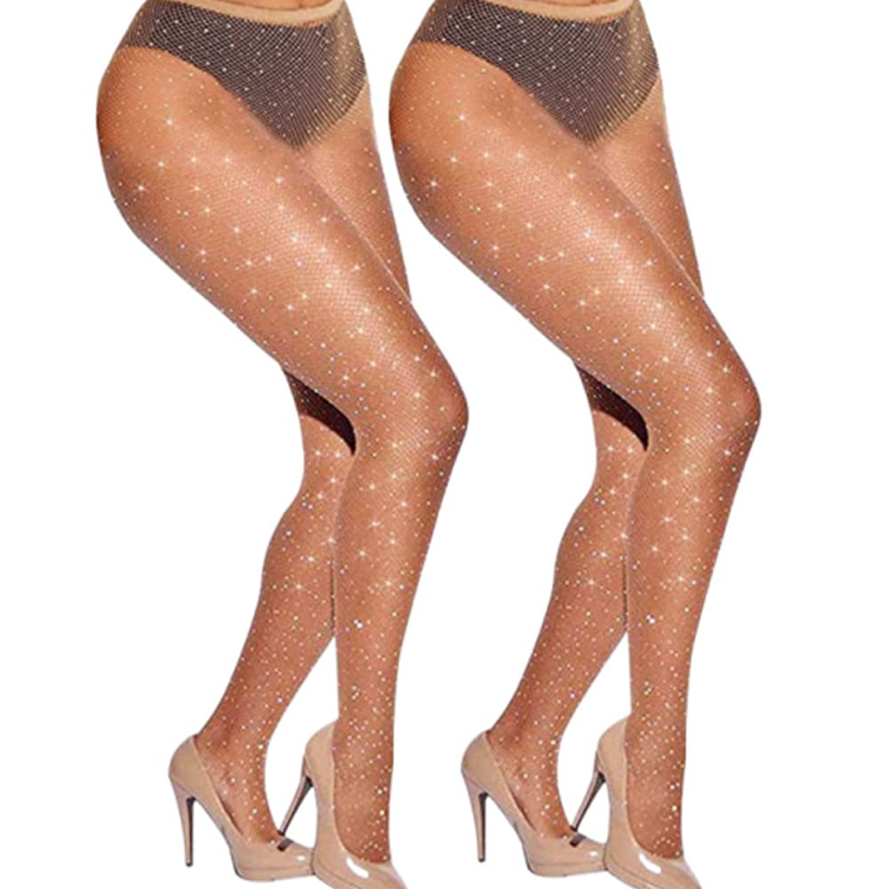 Fairydreamy Women's Sexy Crystal Rhinestone Pantyhose - Sparkling Fishnet Stockings & Bling Tights for Party, Cosplay & Night Out | Elegant Hosiery for Evening Wear & Special Occasions