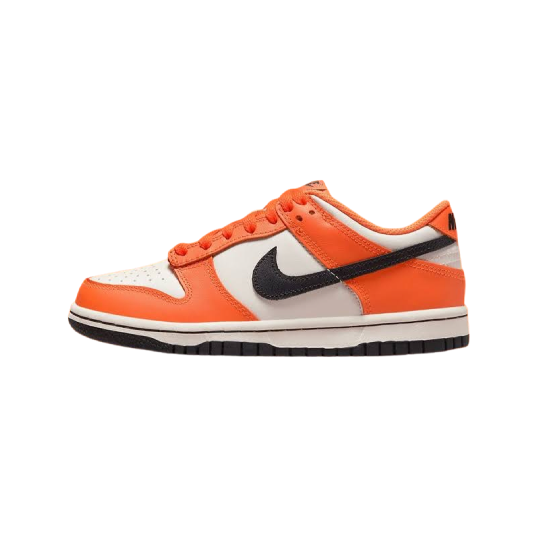 Nike Dunk Low GS Sneakers - Safety Orange, White & Black | Comfortable & Stylish Basketball Shoes for Kids | Perfect for School, Sports & Casual Wear