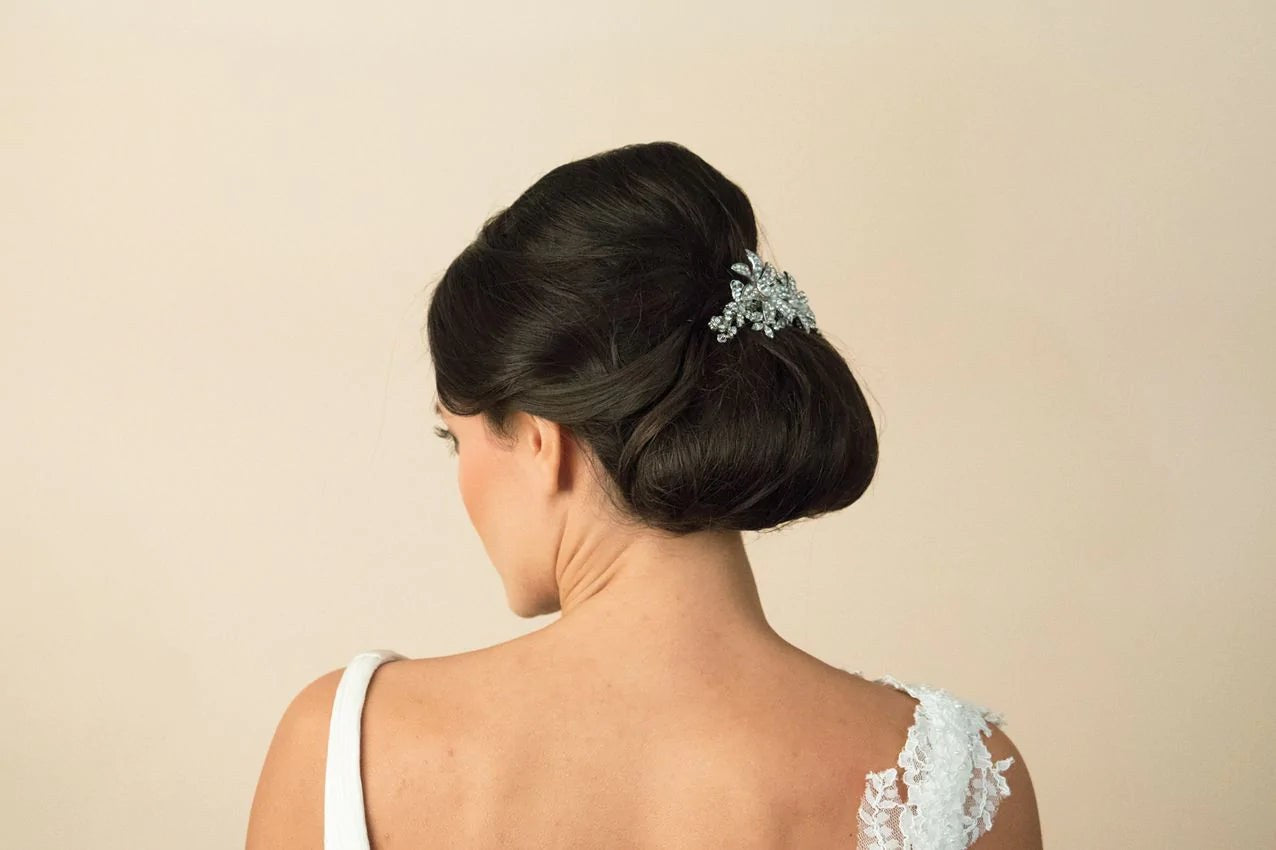 Ivory & Co Silver Bridal Hair Comb with Austrian Crystals - Lotus Design for Weddings, Prom, and Special Occasions