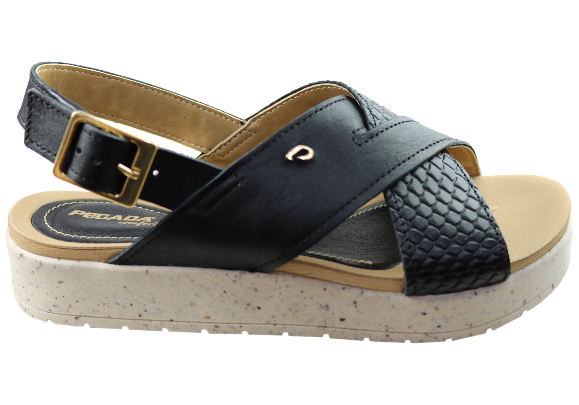 Pegada Nelba Women's Comfortable Leather Sandals - Handmade in Brazil - Perfect for Beach, Vacation & Summer Outfits