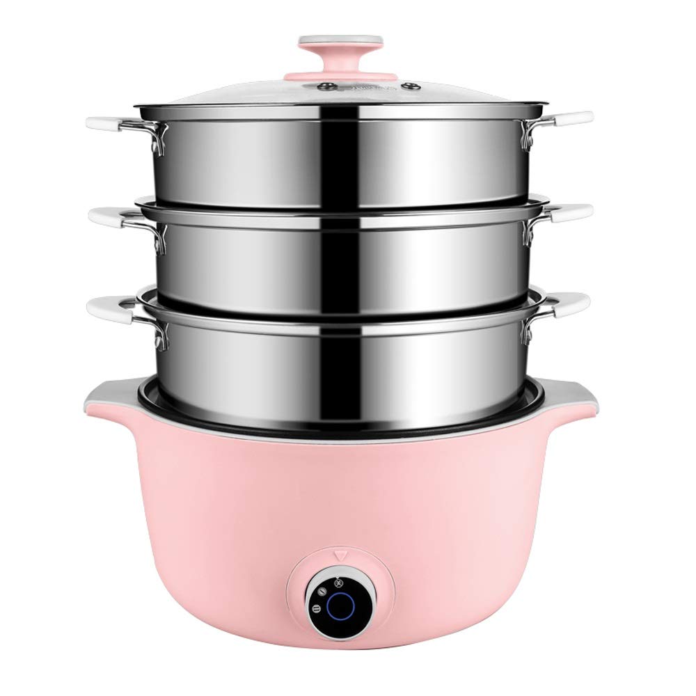 HYDZQ Large Capacity Electric Steamer - Stainless Steel Food Steamer & Hot Pot for Home Cooking | Perfect for Family Meals, Healthy Meal Prep & Party Hot Pot Dinners