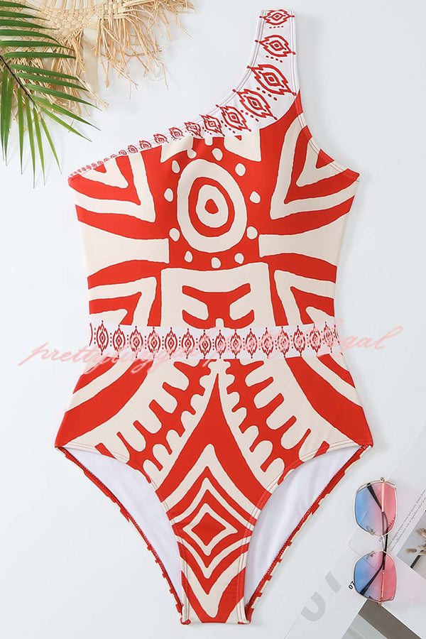 Stylish Printed Swimsuit with Elastic Waist Pants - Trendy Beachwear for Women | Perfect for Pool Parties, Vacations & Summer Outfits