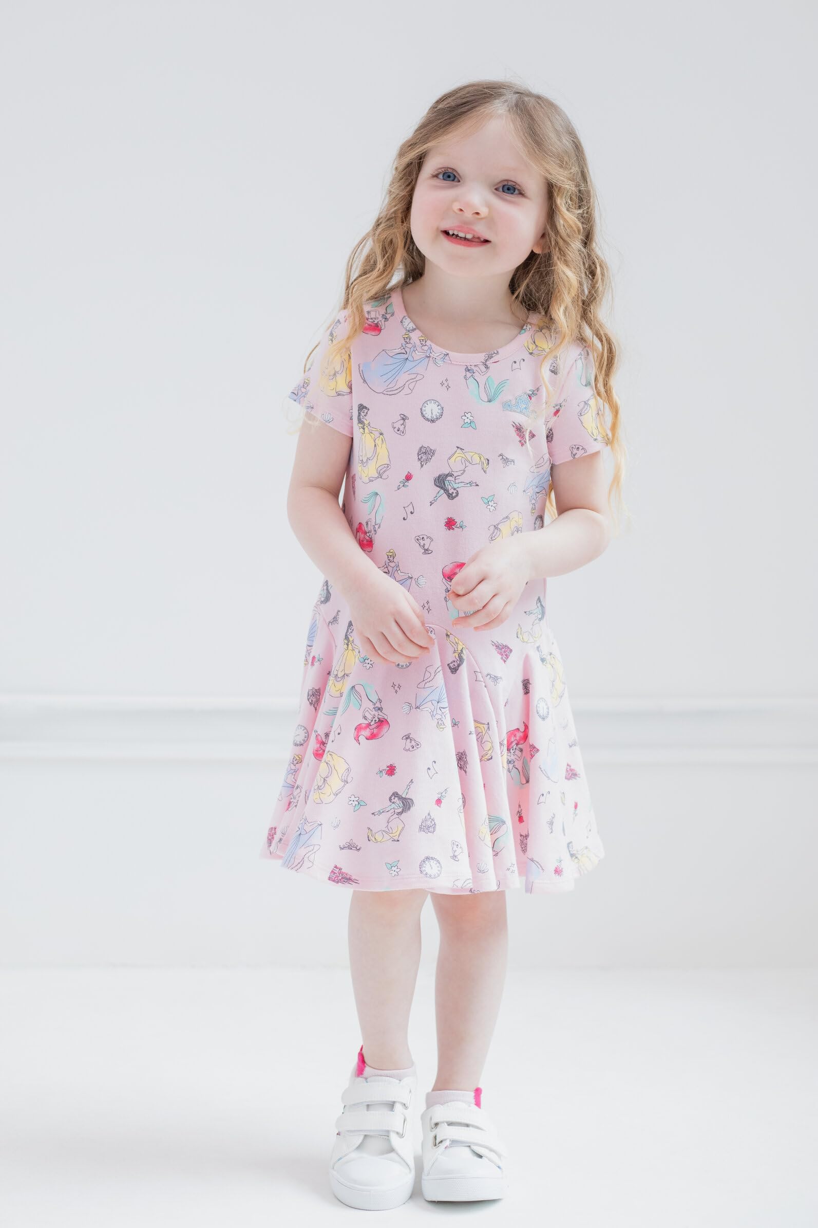 Disney Princess Frozen Ariel Cinderella Aurora Belle Christmas Dress for Girls - Toddler to Little Kid Size - Perfect for Holiday Parties, Christmas Photos & Dress-Up Play