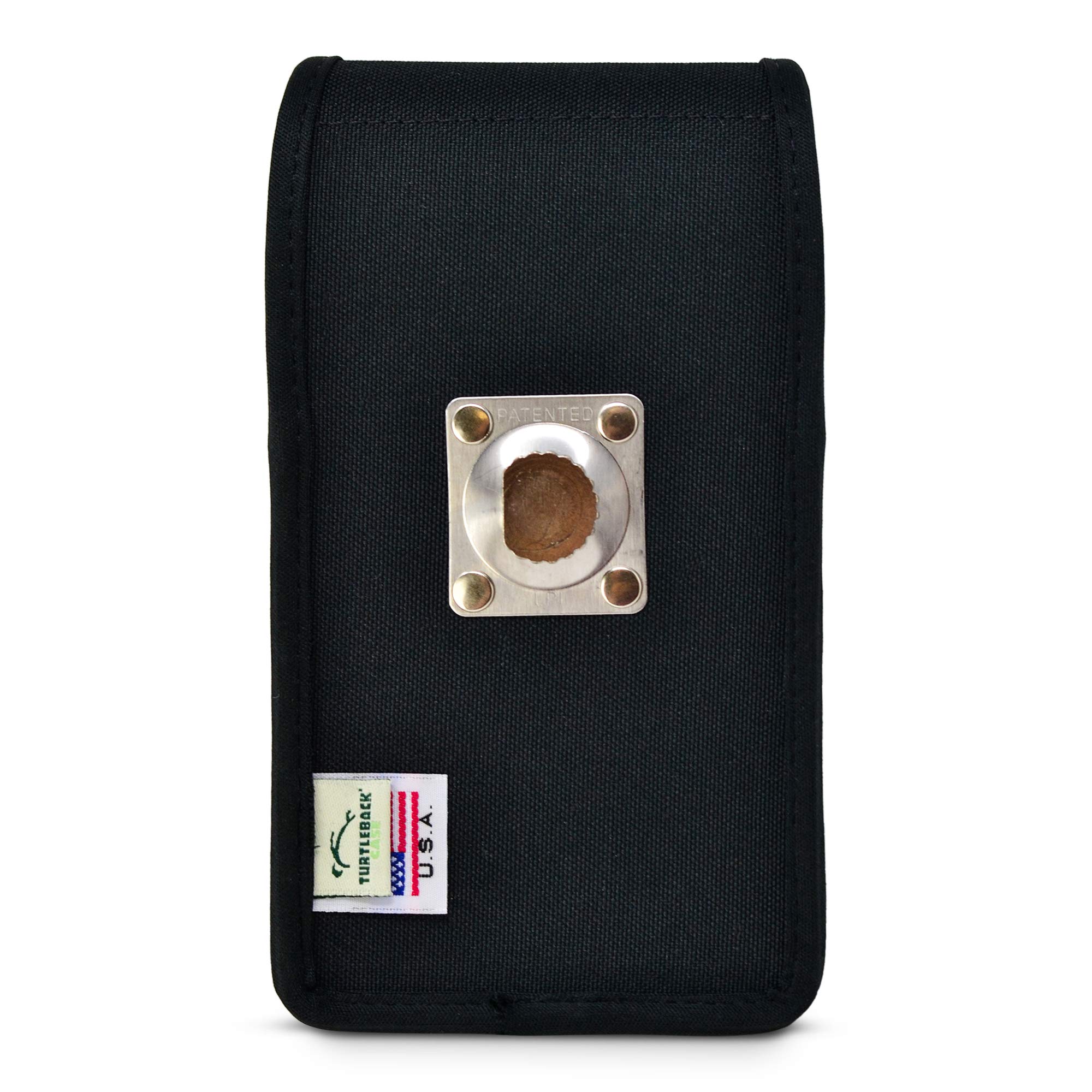 Premium Nylon Phone Holster for iPhone 14/14 Pro/13/13 Pro/12/12 Pro - Black Belt Clip Pouch with Magnetic Closure & Metal Clip - Fits Bulky Cases - Perfect for Running, Hiking, Workouts & Outdoor Activities