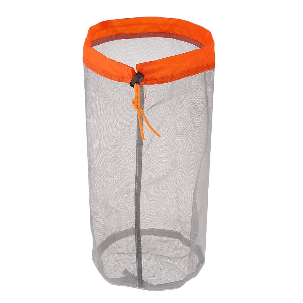 2-Pack Ultra Lightweight Nylon Mesh Drawstring Storage Bags - Waterproof Organizer Pouch for Clothes, Toys & Gear - Perfect for Camping, Hiking, Beach Trips & Outdoor Adventures