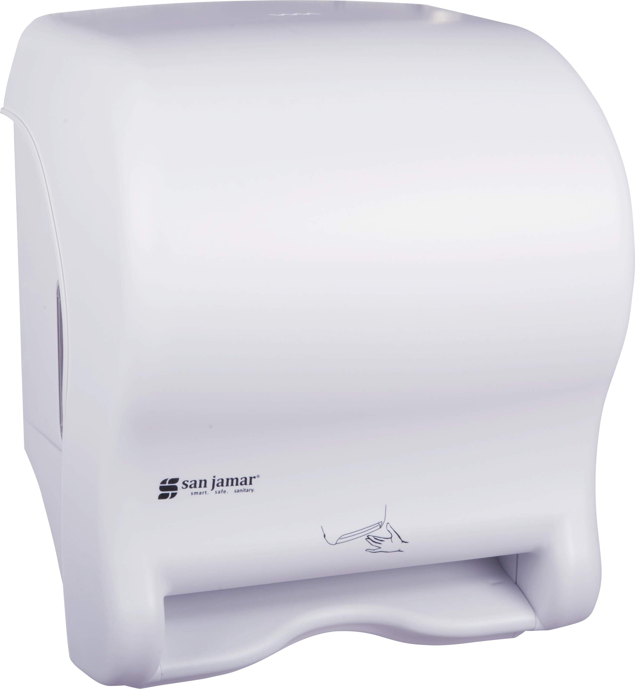 San Jamar T8400WH Smart Essence Classic Hands-Free Paper Towel Dispenser - White | Commercial & Home Use for Kitchens, Bathrooms & Offices