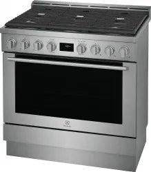 Electrolux ECFG3668AS 36-Inch Dual Fuel Freestanding Range - Professional Gas Cooktop & Electric Oven for Home Kitchen Cooking, Baking & Entertaining
