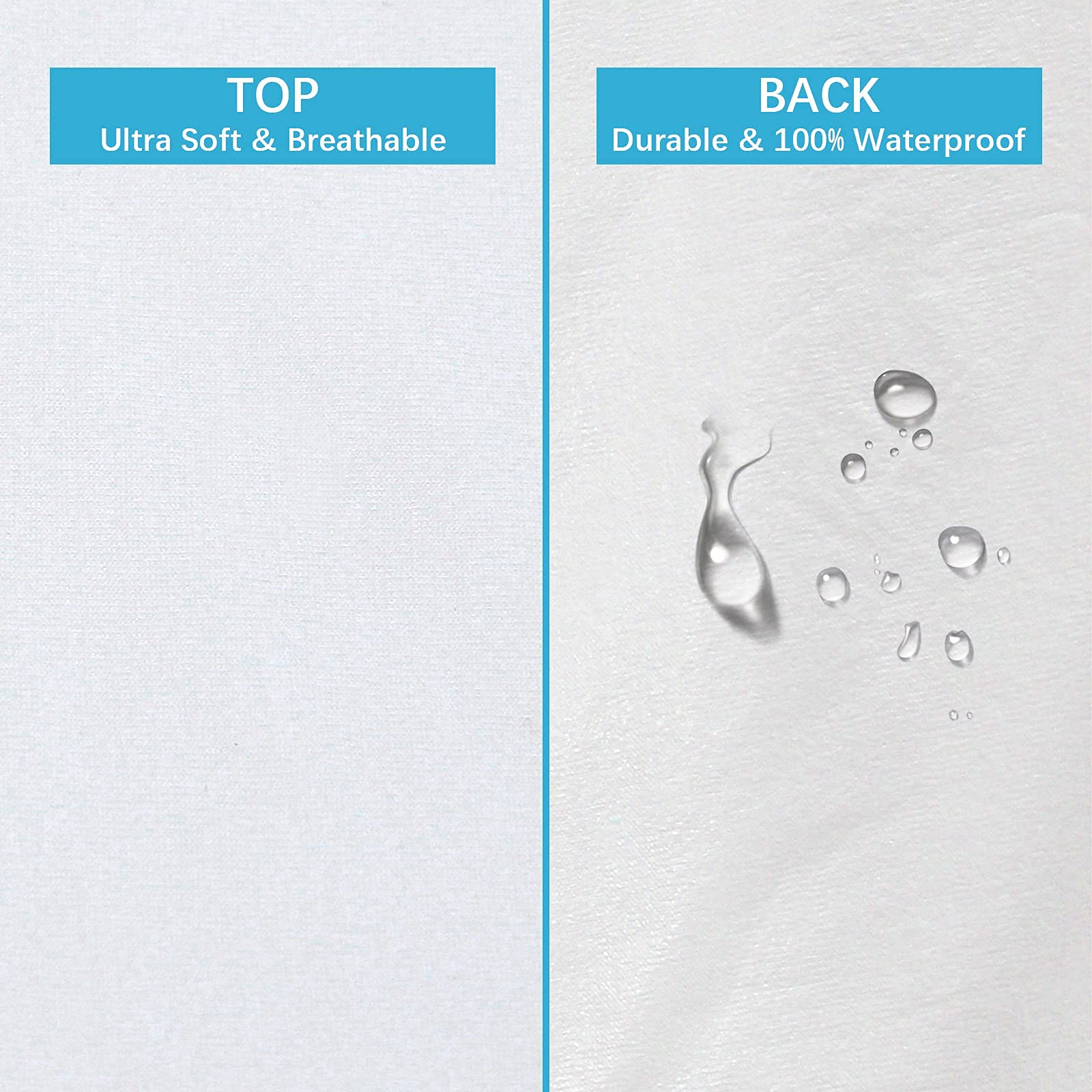 King Size Pillow Protectors 2 Pack - Noiseless, Waterproof, Breathable & Silk Soft Pillow Cases with Zipper - Machine Washable for Bedroom, Hotel, Travel & Home Use