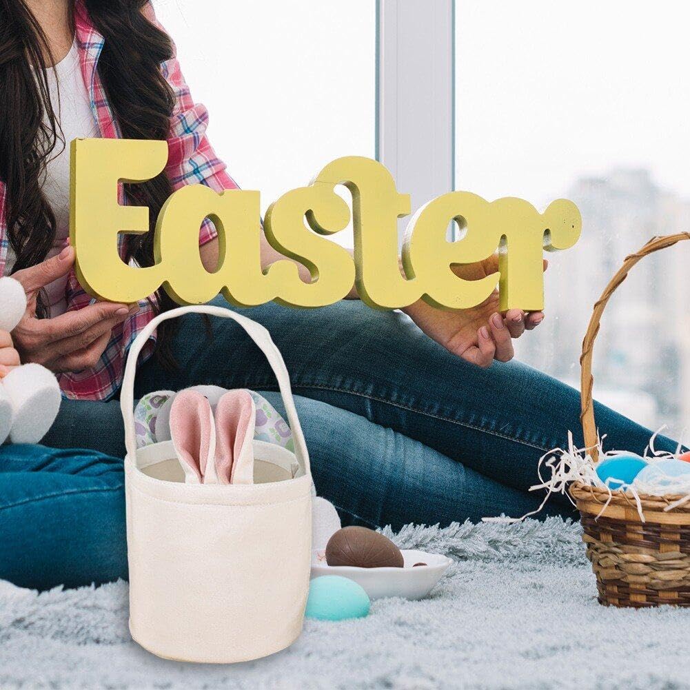 5-Piece Easter Bunny Baskets with Rabbit Ears Design - Cute Tote Bags for Easter Egg Hunts, Kids Party Favors & Easter Gift Bags - Perfect for Easter Celebrations, Egg Hunt Games & Spring Party Decorations