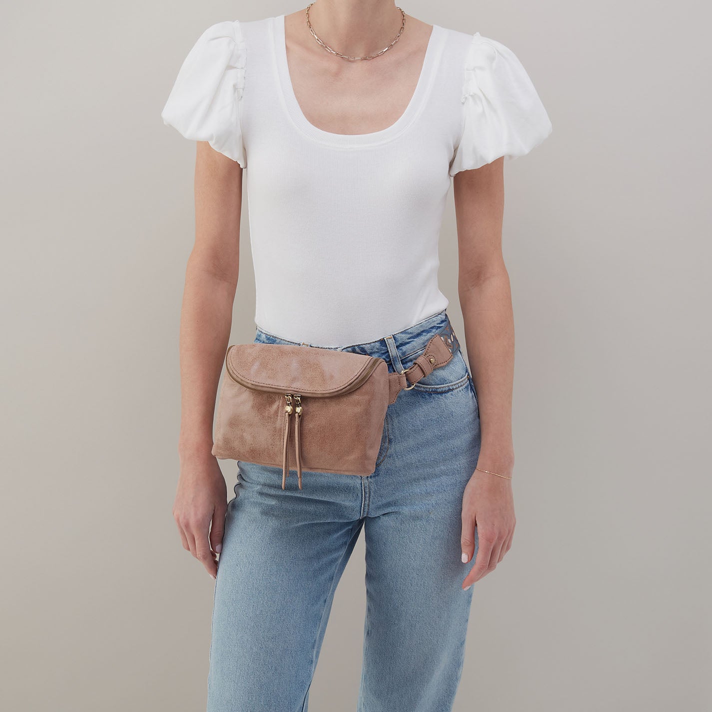 Premium Fern Large Belt Bag in Genuine Buffed Leather - Hazel Brown - Stylish & Functional Waist Pack for Travel, Hiking, and Everyday Use