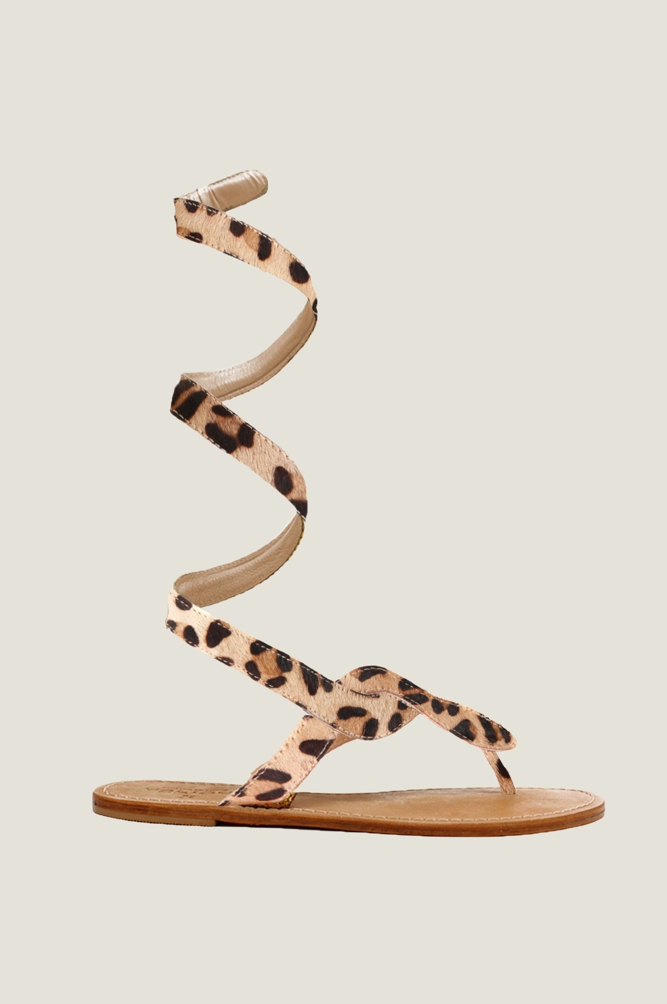 Cobra Wrap Sandals for Women - Fashionable Leopard Print Flat Sandals | Perfect for Beach, Vacation, and Summer Outfits