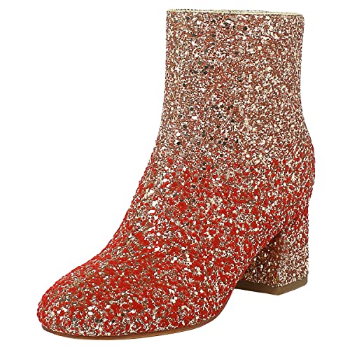 Gold Red Suede