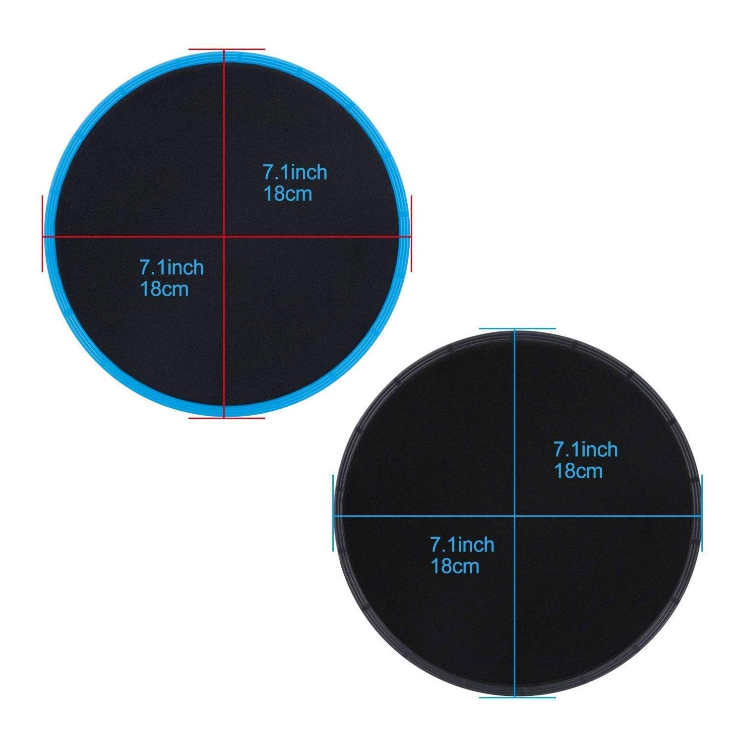 Runee Gliding Disc Sliders - Dual Sided Core Workout for Home & Travel Fitness
