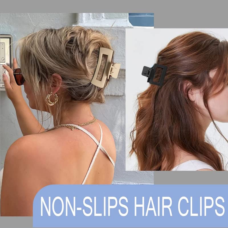 Staila 8-Piece Hair Claw Clip Set for Women - 4 Large Clips for Thick Hair & 4 Small Clips for Thin Hair - Strong Hold Hair Accessories for Ponytail, Bun, Updo Hairstyles - Perfect for Work, Gym, and Everyday Use
