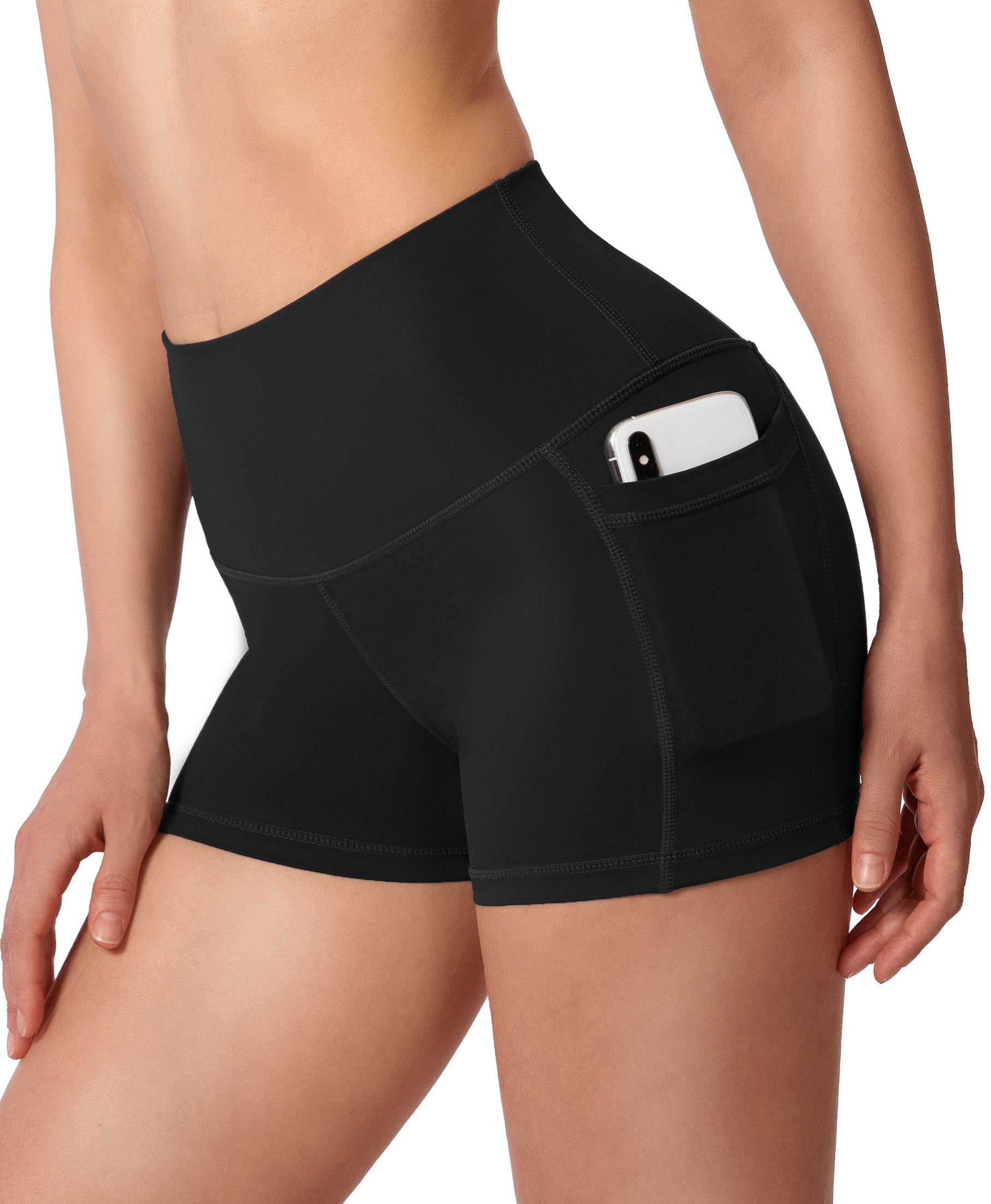 High Waist Yoga Shorts for Women with Side Pockets - Tummy Control Workout Running Gym Biker Shorts 8
