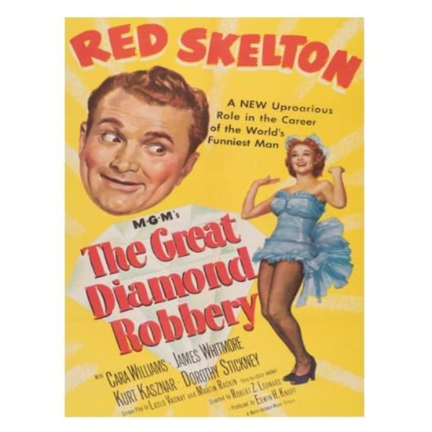 LIVESTOCK The Great Diamond Robbery Vintage Movie Poster - Classic Film Wall Art Decor, Retro Printed & Framed in USA (30x40 Matte) - Perfect for Home Theater, Man Cave, Office & Gift for Movie Lovers