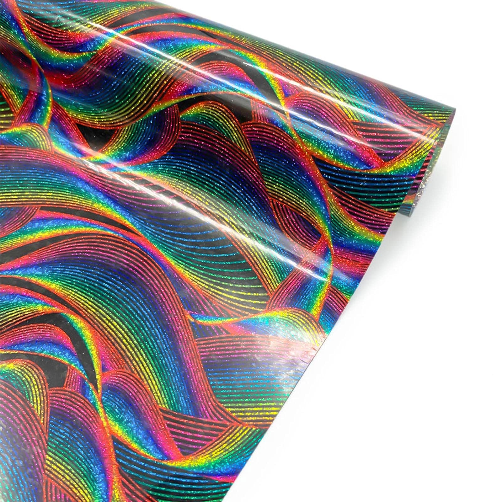 Premium Holographic Heat Transfer Vinyl for DIY Garments - Iron On HTV Film for T-Shirts, Hoodies & Fabric Crafts - Silhouette & Cricut Compatible Vinyl for Custom Apparel & DIY Projects