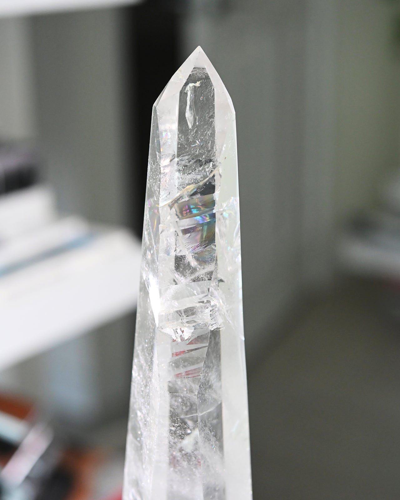 14 Inch Lemurian Seed Crystal with Stand - Healing Stone for Meditation, Reiki & Energy Work - Perfect for Home Decor, Yoga Studio & Spiritual Gifts