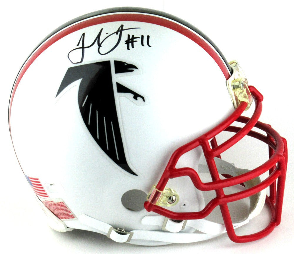 Julio Jones Autographed Atlanta Falcons Throwback NFL Helmet - Authentic White Matte Finish - Perfect for Collectors, Sports Memorabilia Displays, and Falcons Fan Gifts