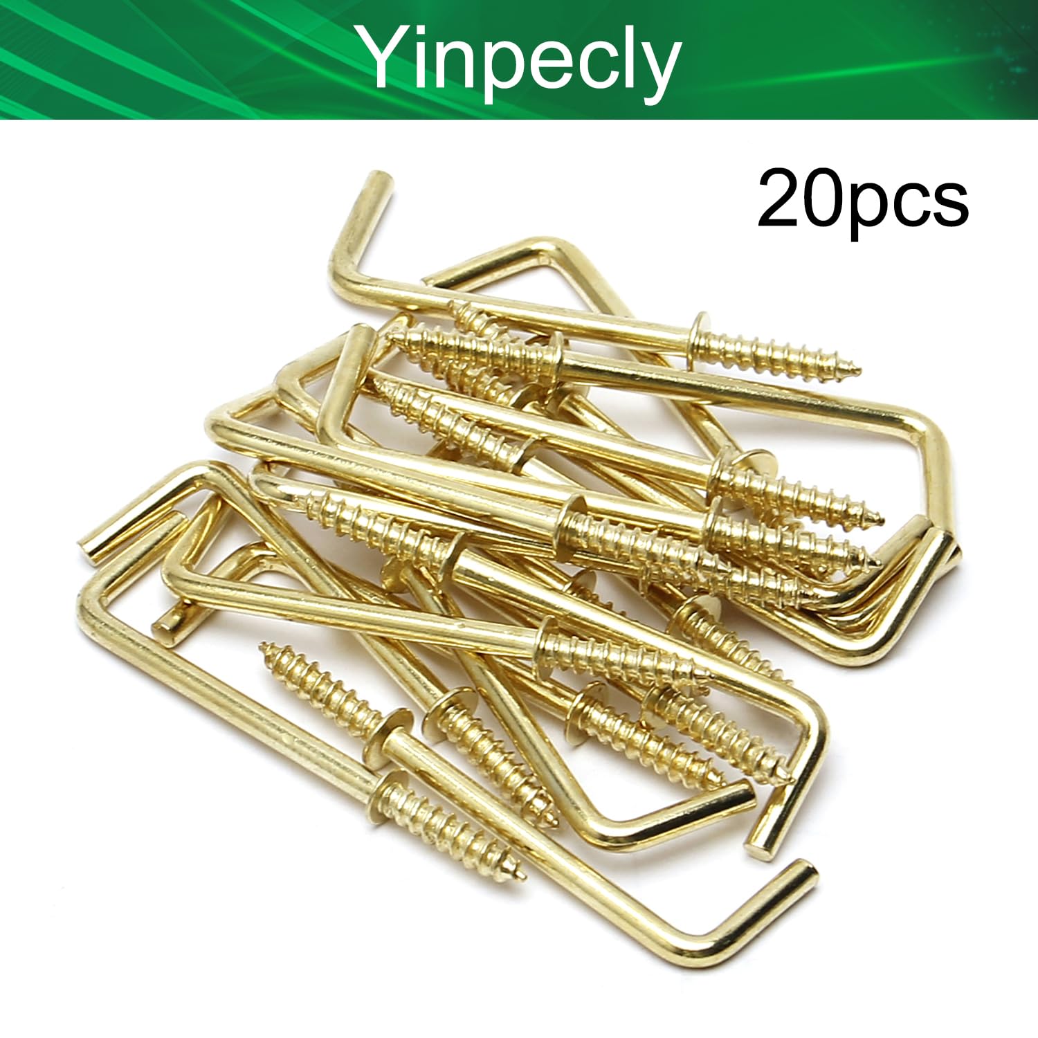 2 Inch Small Screw Hooks Assortment - 7 Shapes (L Shape, Right Angle, Square Bend, Self Tapping) - 20 Pcs for Jewelry Making, DIY Crafts, Home Organization & Wall Decor