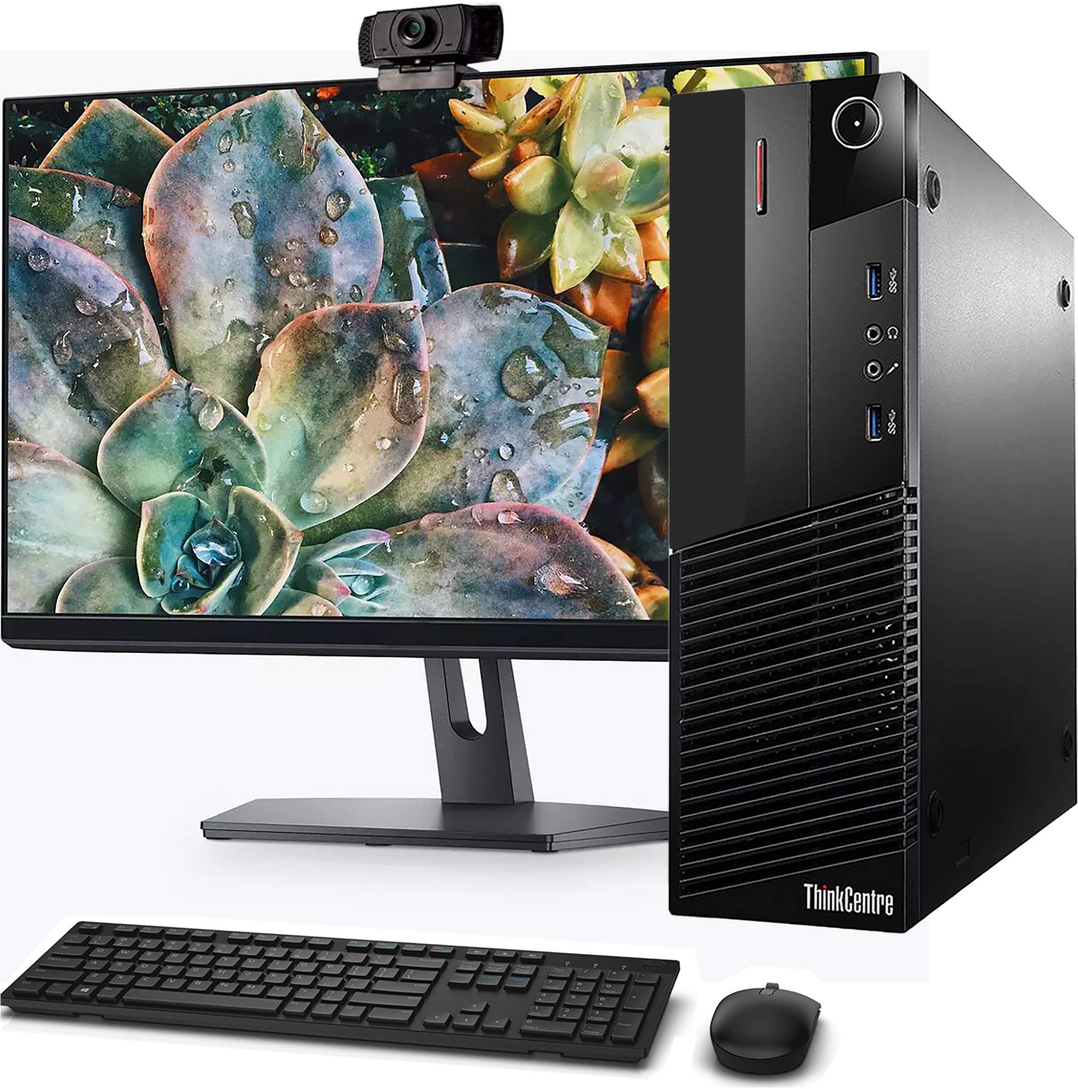 Lenovo M93P SFF Business Desktop PC - Intel Core i5 Processor, 16GB RAM, 128GB M.2 SSD + 1TB HDD, WiFi & Bluetooth, Wireless Keyboard & Mouse, 22