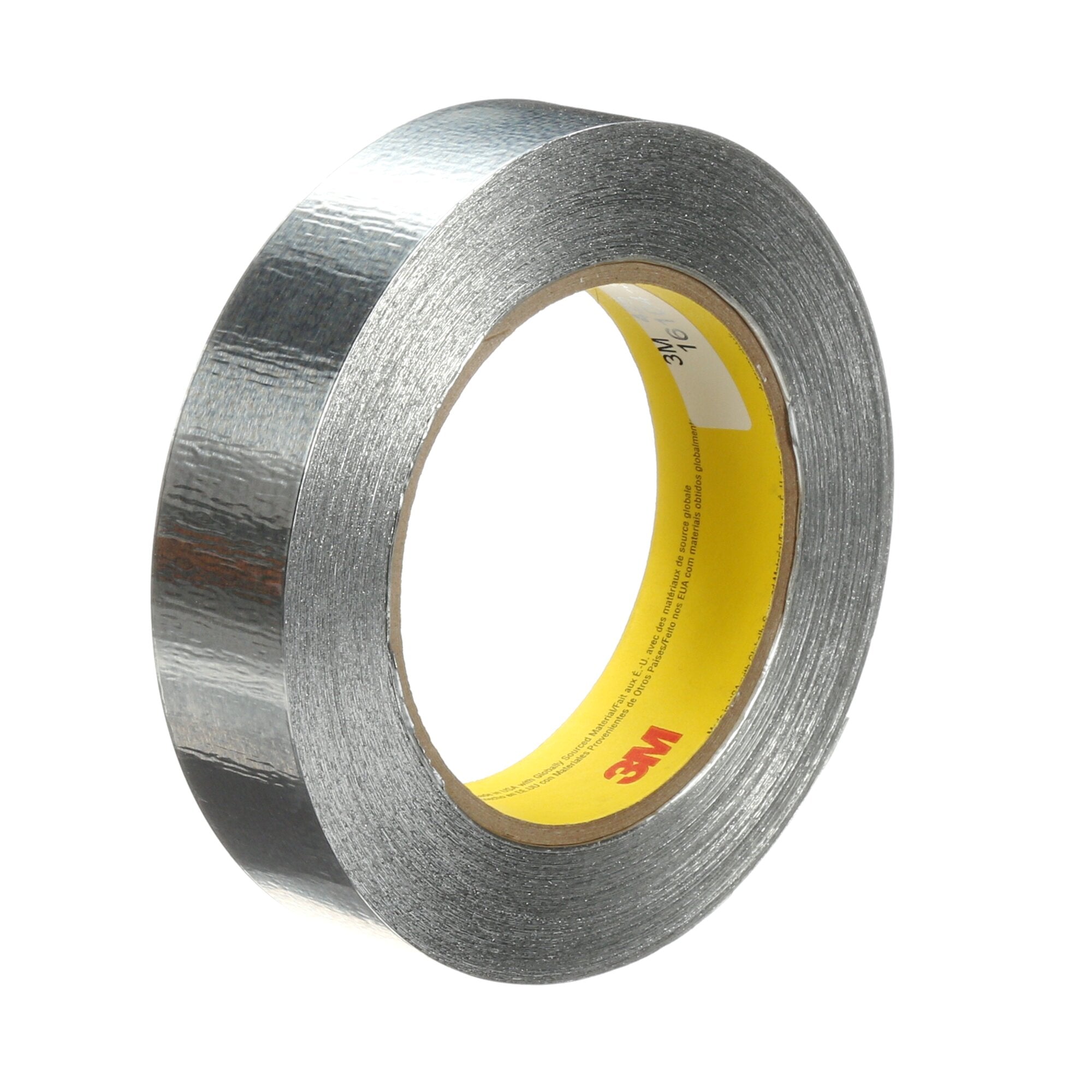 3M Aluminum Foil Tape 425 - High Temperature Resistant Silver HVAC Tape (1 inch x 60 Yards, 4.6 Mil) - 36 Rolls per Case for Duct Sealing, Pipe Insulation & Roof Repairs