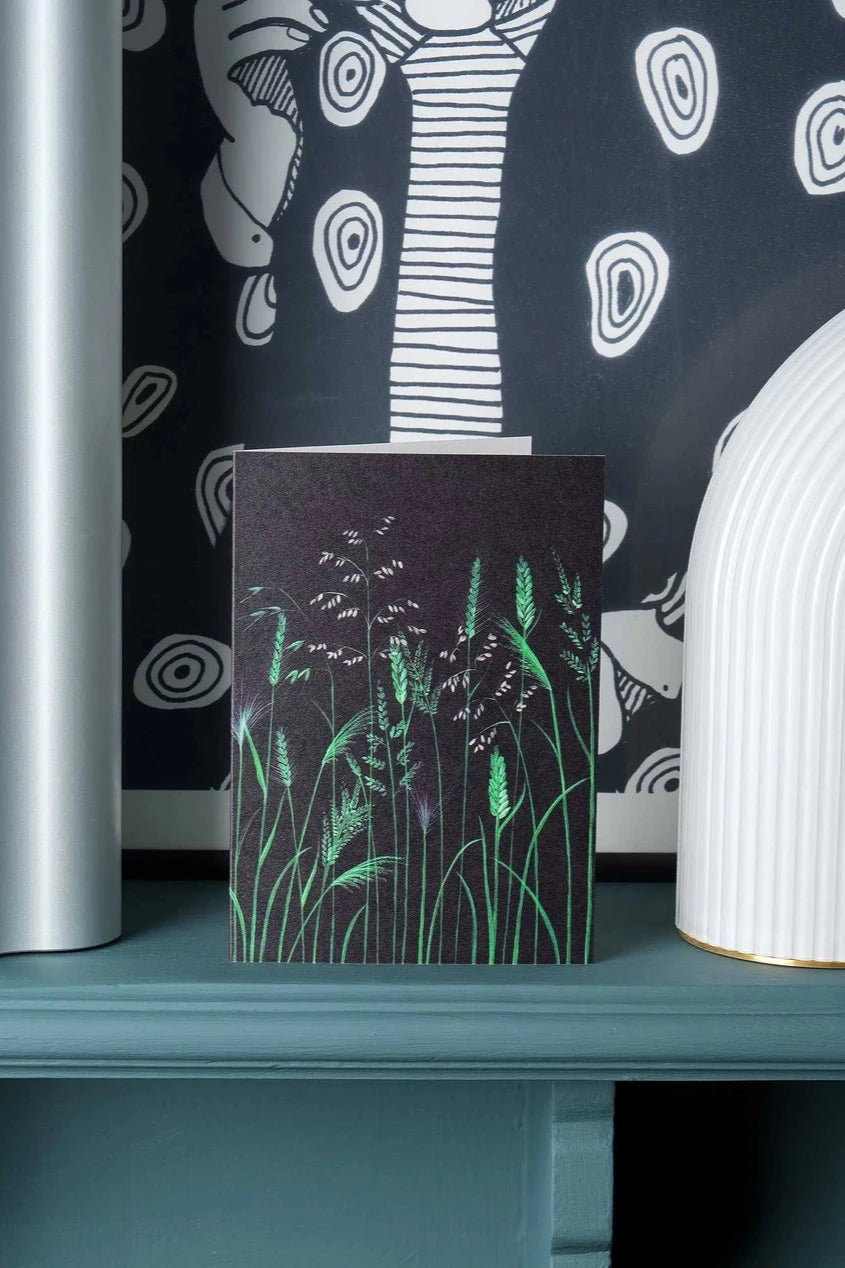 Elegant Chelsea Grasses Greeting Card - Perfect for Birthdays, Anniversaries & Thank You Notes - Handmade Botanical Design for Special Occasions