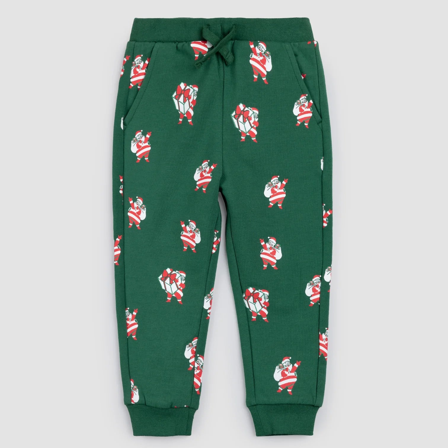 Festive Green Jogger Set for Women - Christmas Pajamas with Tinsel Print | Cozy Holiday Lounge Outfit for Winter Parties & Family Gatherings