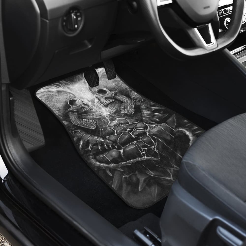 4 Pcs Grim Reaper Car Mats - Halloween Themed Floor Mats for Cars - Perfect for Spooky Decor, Horror Fans & Halloween Parties