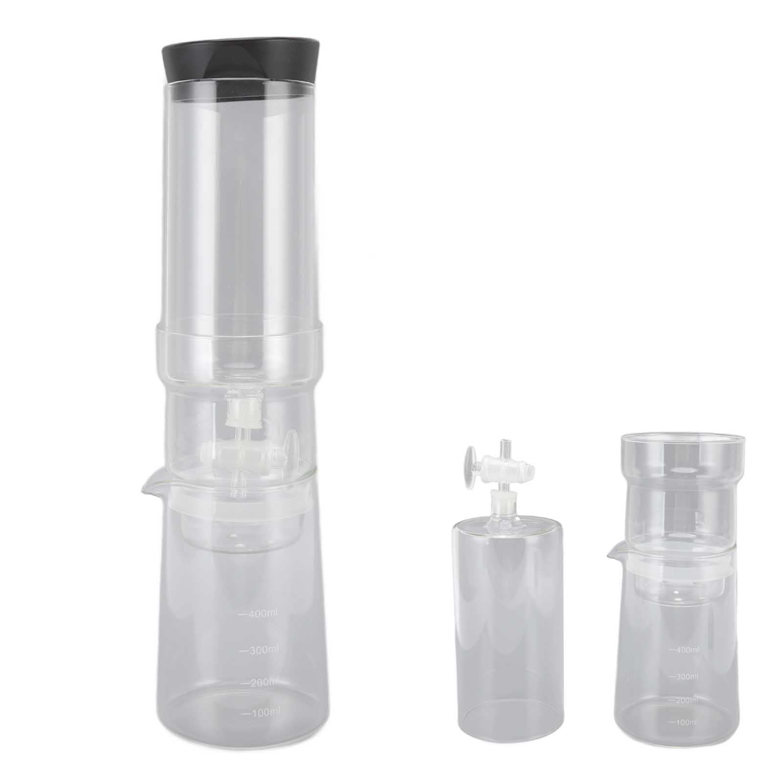 Premium 400ml Reusable Borosilicate Glass Ice Coffee Drip Pot - Detachable & Adjustable Cold Brew Maker for Home, Office & Cafes | Perfect for Iced Coffee, Cold Brew & Pour Over Coffee