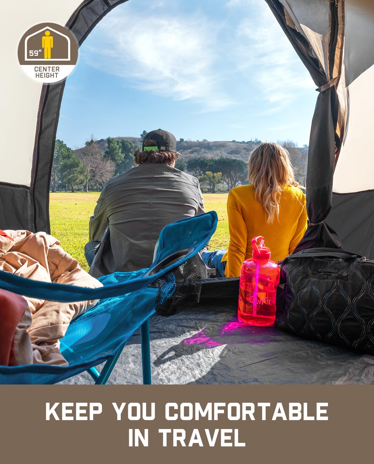 Fanttik 4/6/8/10 Person Instant Cabin Tent - 60 Second Setup, Waterproof Rainfly & Windproof Design - Portable Camping Tent with Carry Bag for Family Camping, Hiking, Backpacking & Outdoor Adventures