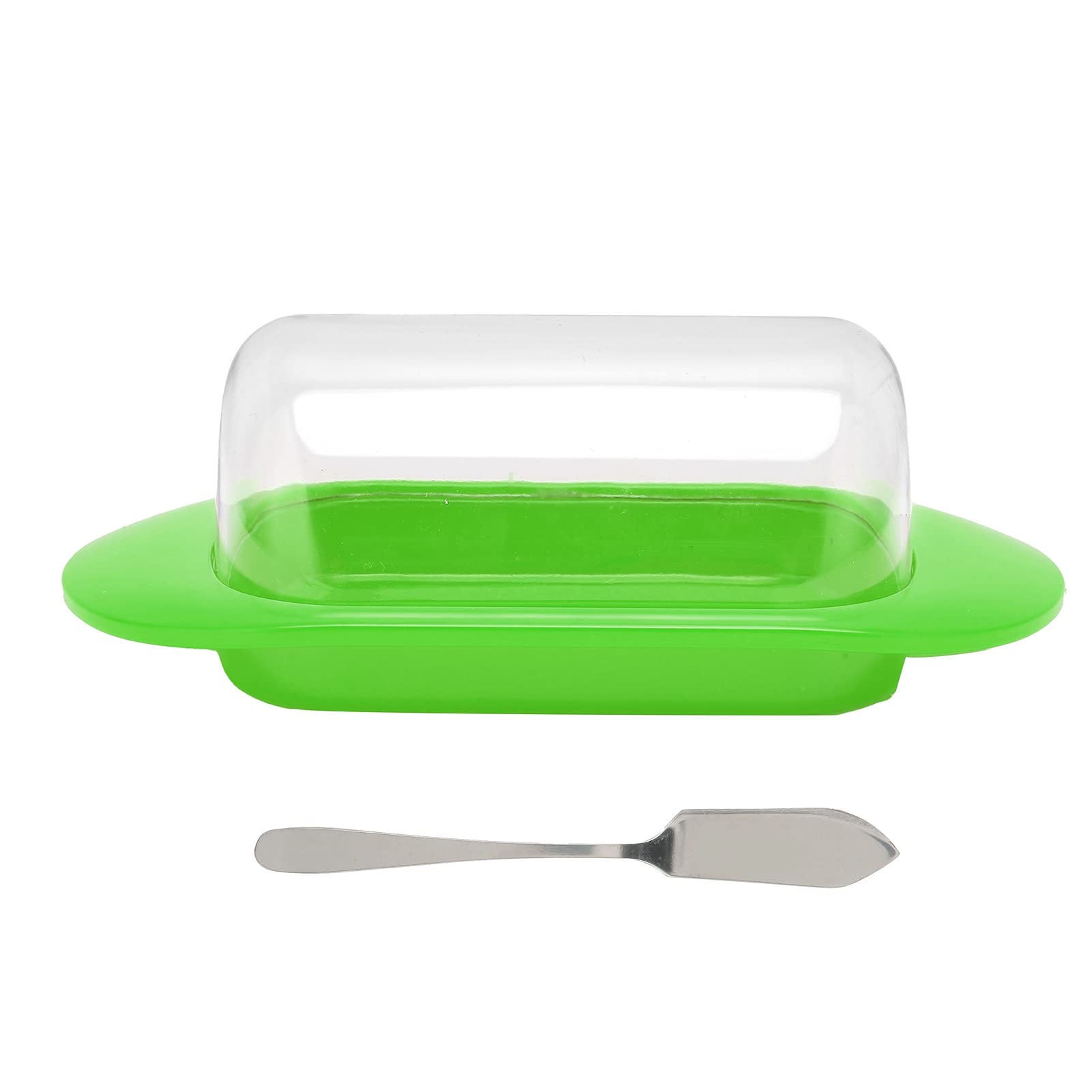 Premium Cheese Dish & Butter Storage Box with Transparent Lid & Built-in Knife - Airtight Food Preservation Container for Kitchen & Restaurant Use (Green) - Perfect for Charcuterie Boards, Dinner Parties & Gourmet Food Display