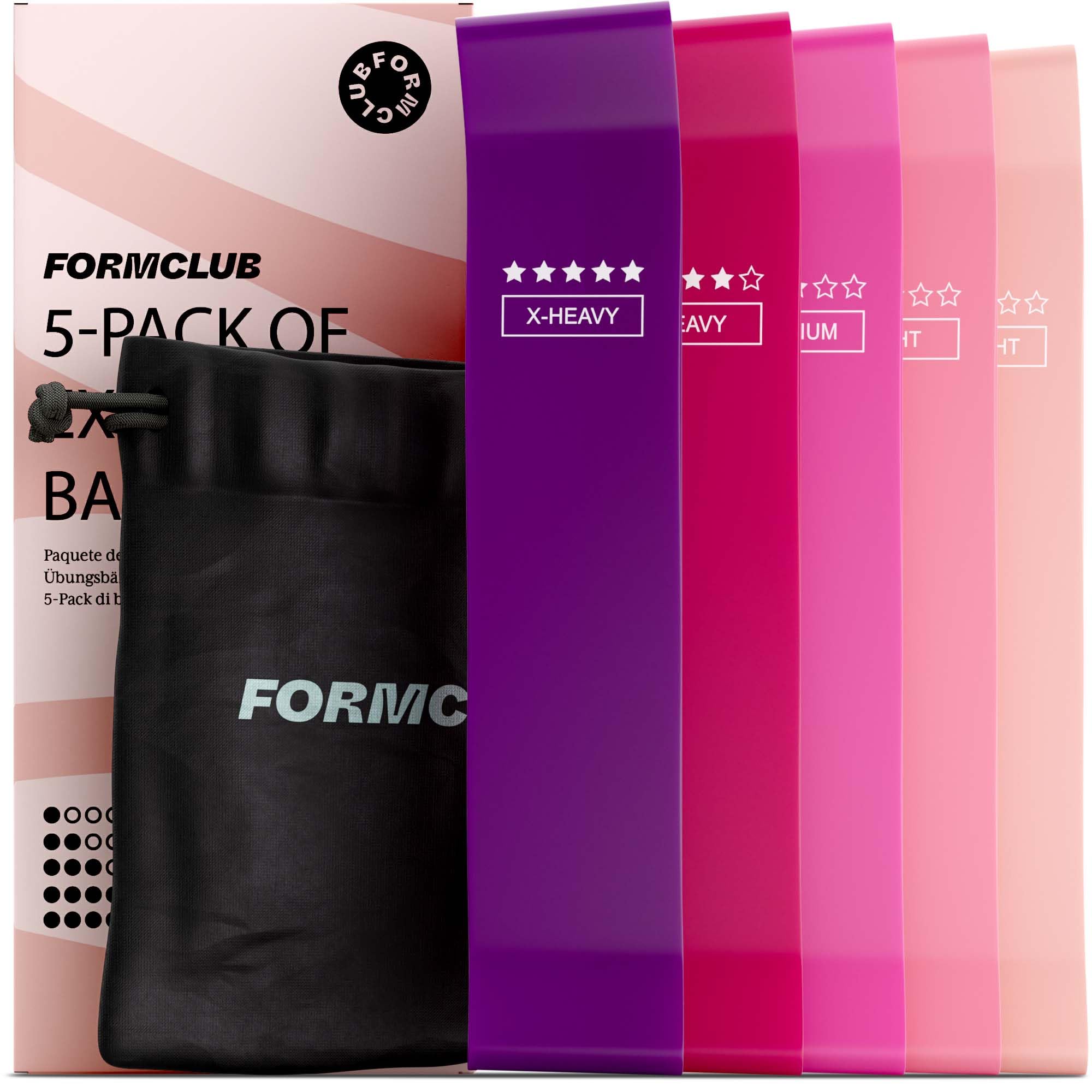 Premium 5-Piece Exercise Resistance Bands Set for Women & Men - Strength Training, Physical Therapy, Yoga & Home Workouts (Upper/Lower Body, Pilates, Fitness) - Perfect for Gym, Travel & Rehabilitation