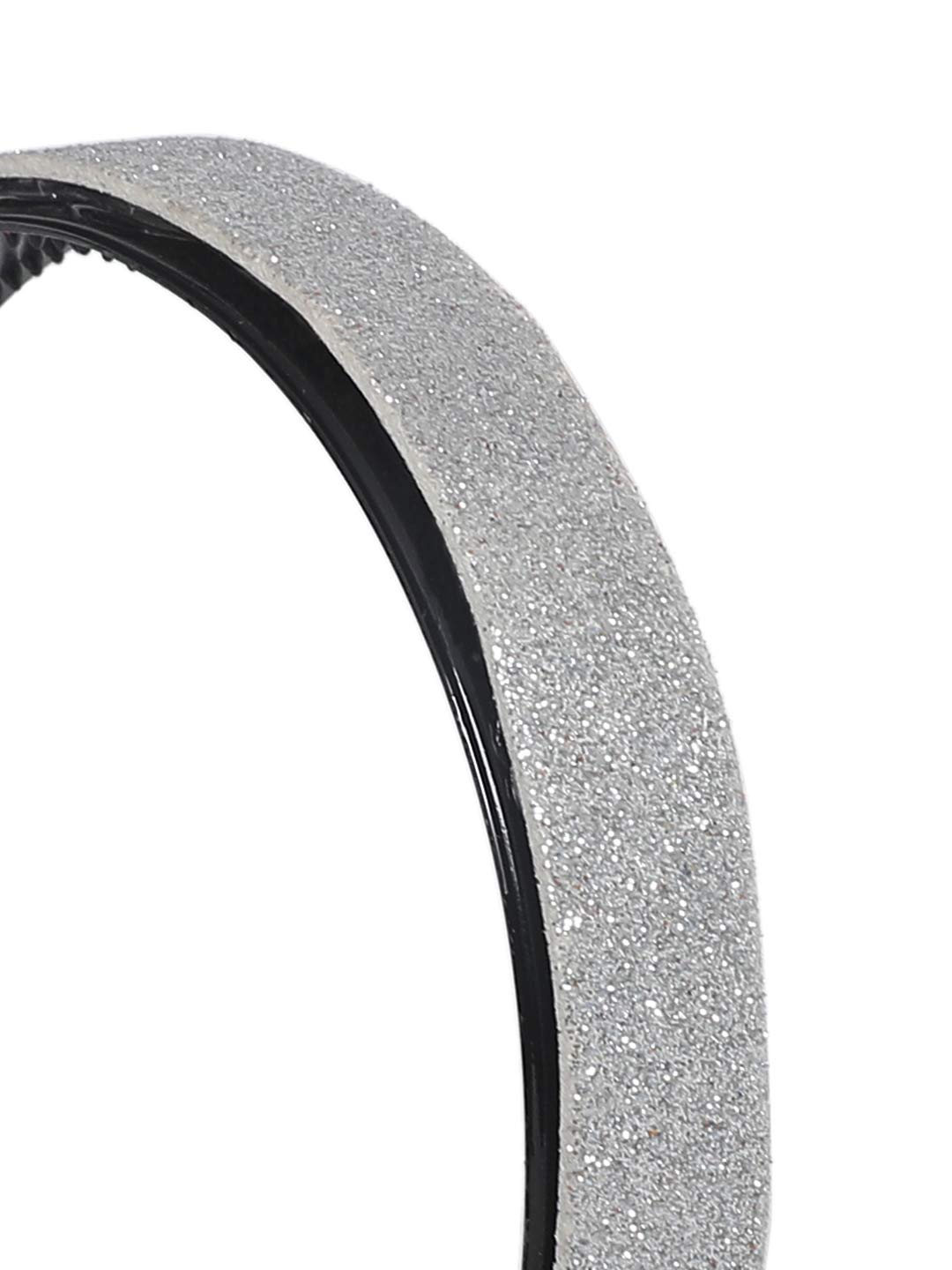 Tashvika Glitter Foam Hairband for Women & Girls - Silver Sparkling Hair Accessories for Parties, Weddings, and Everyday Wear