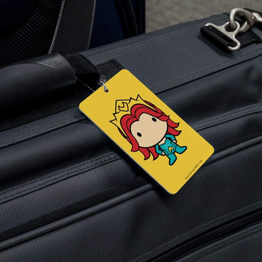 Aquaman Movie Mera Chibi Character Luggage Tag - Cute Anime Suitcase ID Tag for Travel Bags, Carry-Ons & Backpacks - Perfect for Cosplay, Conventions & Vacation Identification