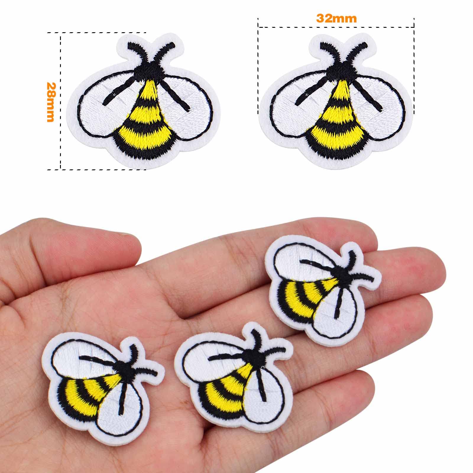 40Pcs Honey Bee Embroidered Iron-On Patches - Cute DIY Sewing Appliques for Jackets, Bags, Jeans & Hats - Perfect for DIY Clothing Decoration & Craft Projects - Great for Kids, Teens & Adults Fashion Accessories