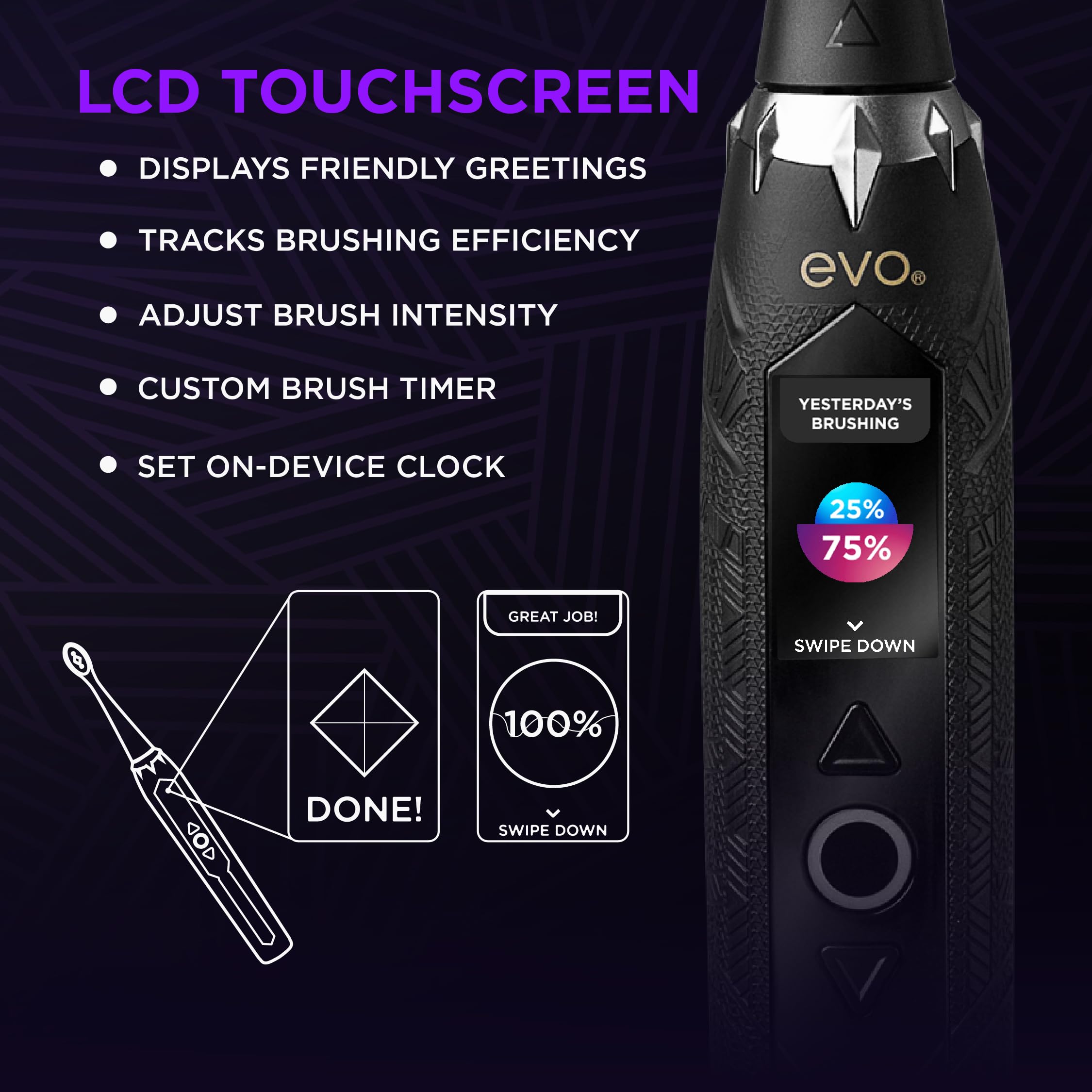 BLP-1 Black Panther Electric Toothbrush - Sonic Rechargeable Toothbrush for Adults with 5 Cleaning Modes, LCD Touchscreen & Collector's Box | Marvel Comics Limited Edition | Perfect for Home Use, Travel & Gifts
