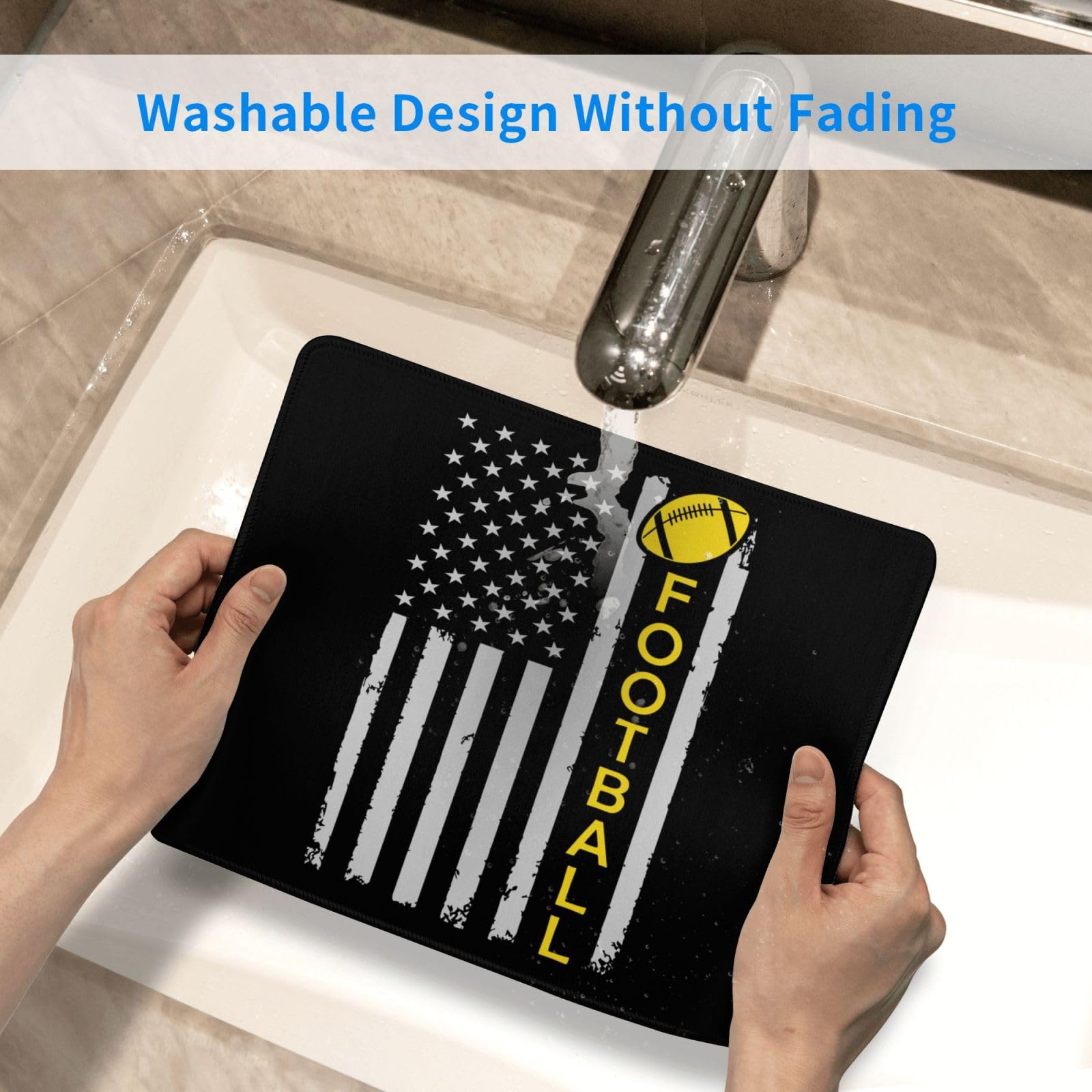 SIYTUAU American Football USA Flag Mouse Pad - Waterproof, Non-Slip Rubber Gaming Mouse Pad 10x12 inch for Laptop & Office - Perfect for Sports Fans, PC Gamers & Workstations