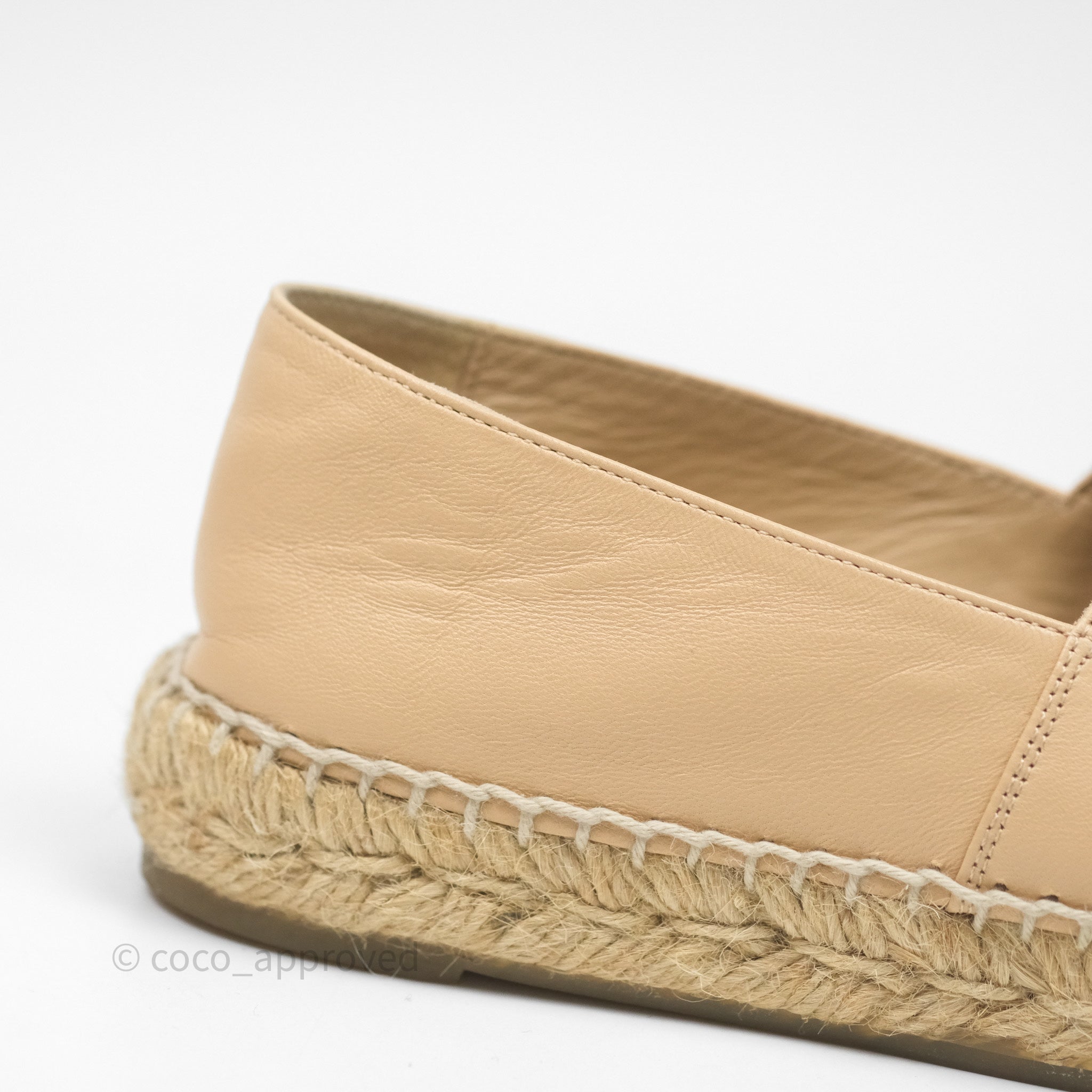 Chanel CC Logo Espadrilles in Beige & Black Lambskin - Women's Size 36 | Comfortable Luxury Flats for Casual Outings & Summer Fashion