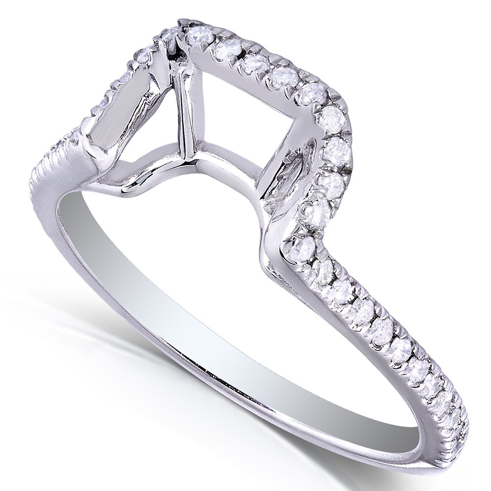 Kobelli 1/5 Carat Round Diamond Shadow Band Ring in 14k White Gold - Elegant Wedding Band, Anniversary Gift for Her, Perfect for Everyday Wear & Special Occasions