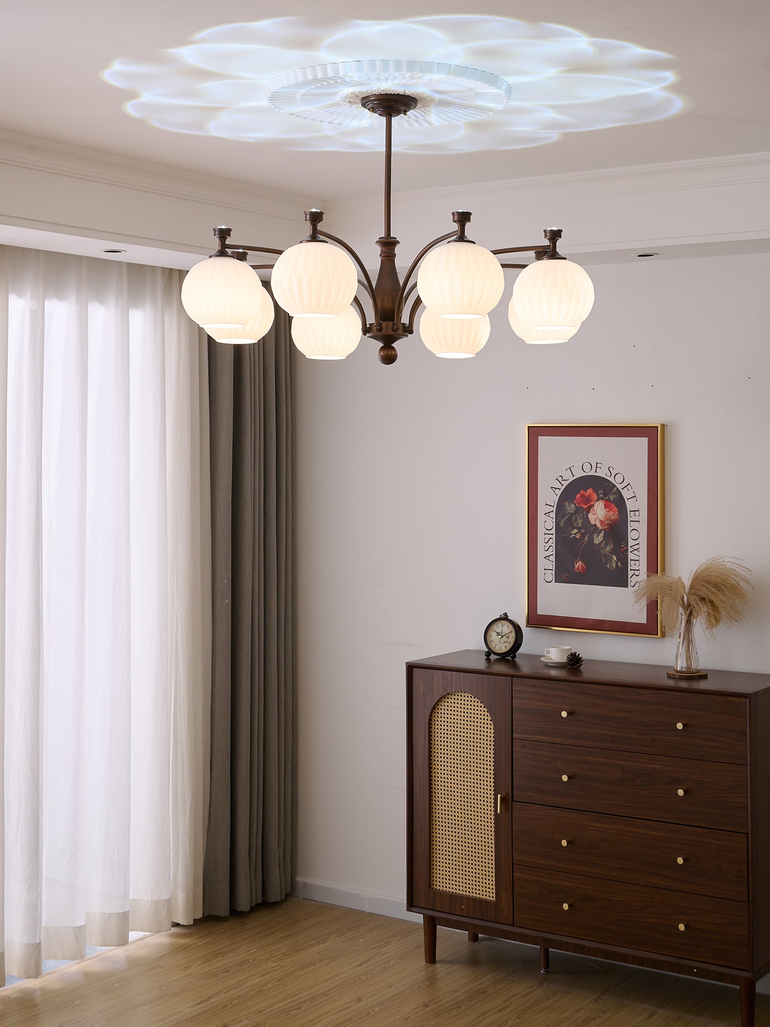 Hespera Orb Chandelier - Modern Crystal Ceiling Light Fixture for Dining Room, Bedroom & Living Room | Elegant Lighting Decor for Home & Office Spaces