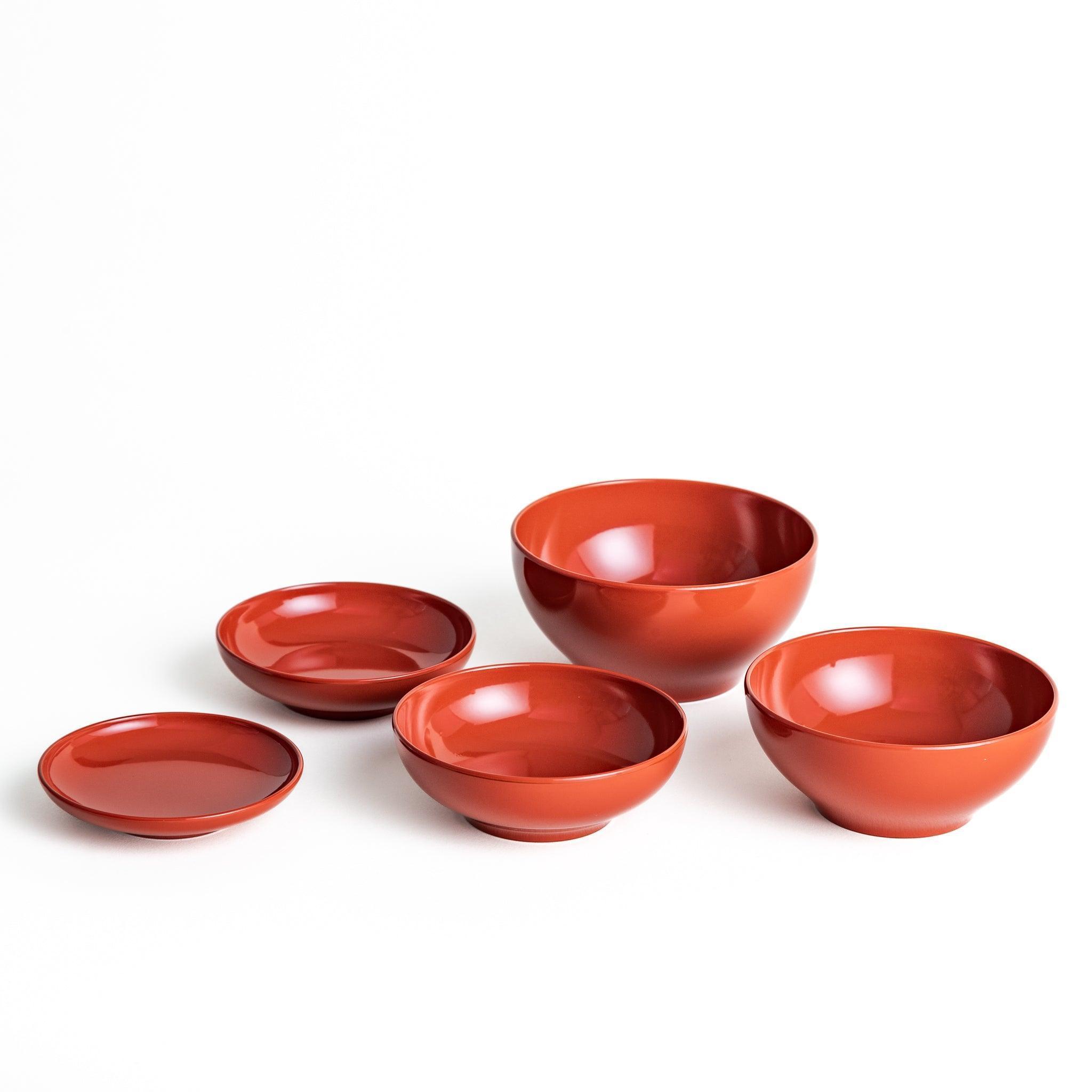 5-Piece Nested Oryoki Set - Traditional Japanese Zen Buddhist Meal Bowls for Mindful Eating, Meditation & Ceremonial Use